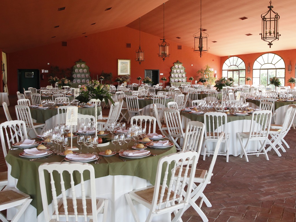 Salón almuerzo - Boda Azahara & J. Enrique en Dehesa Bolaños